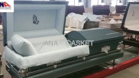 Caixão de metal de canto quadrado Ana 20ga para material funerário